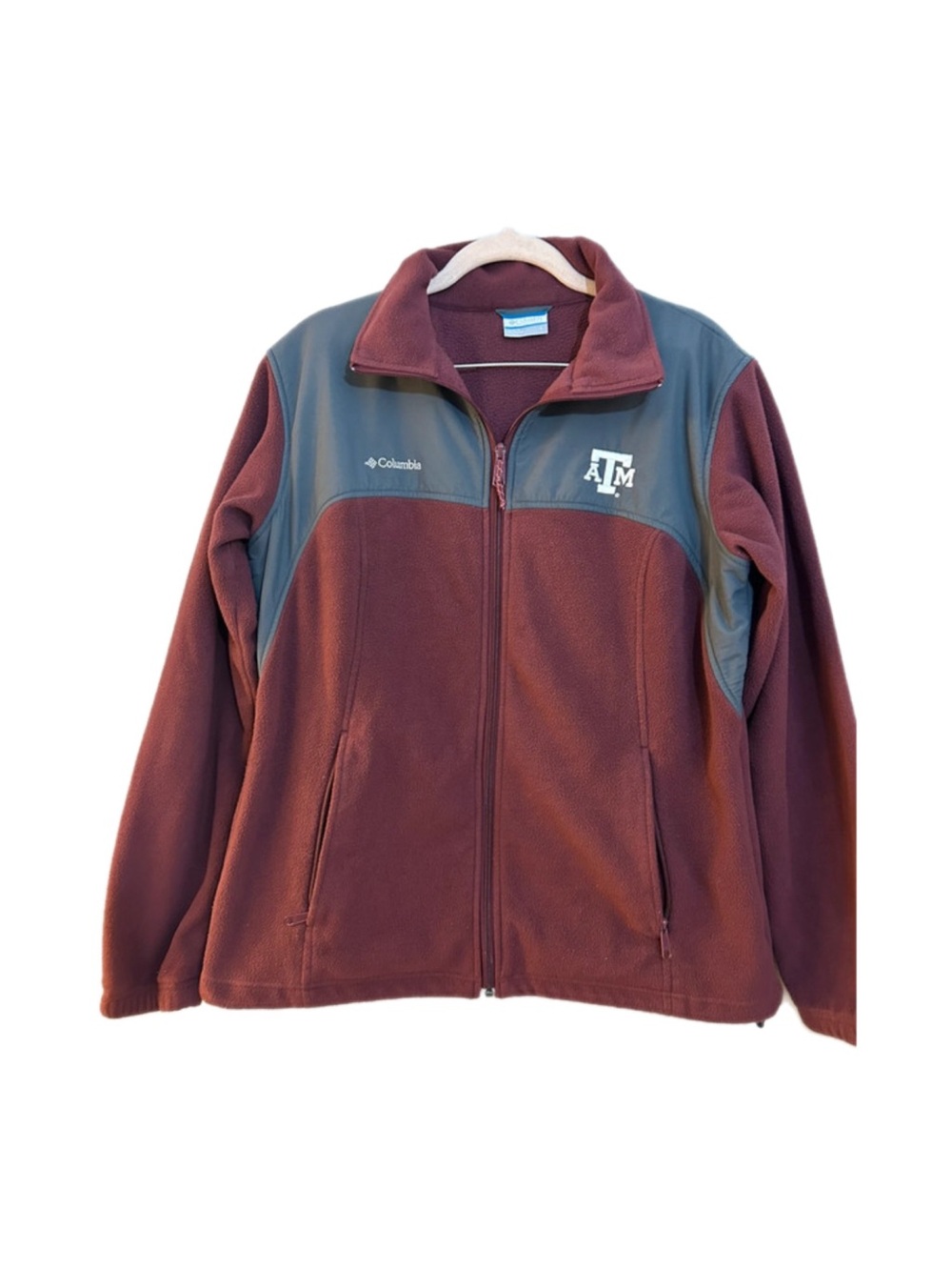 Columbia Texas A&M Maroon Full-Zip Fleece Jacket Size Large